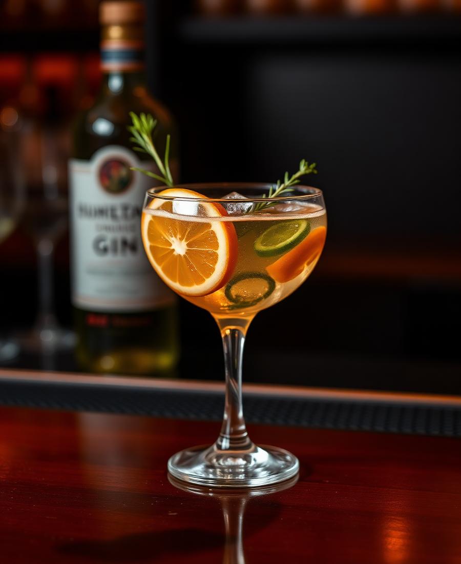 Drink de gin cítrico